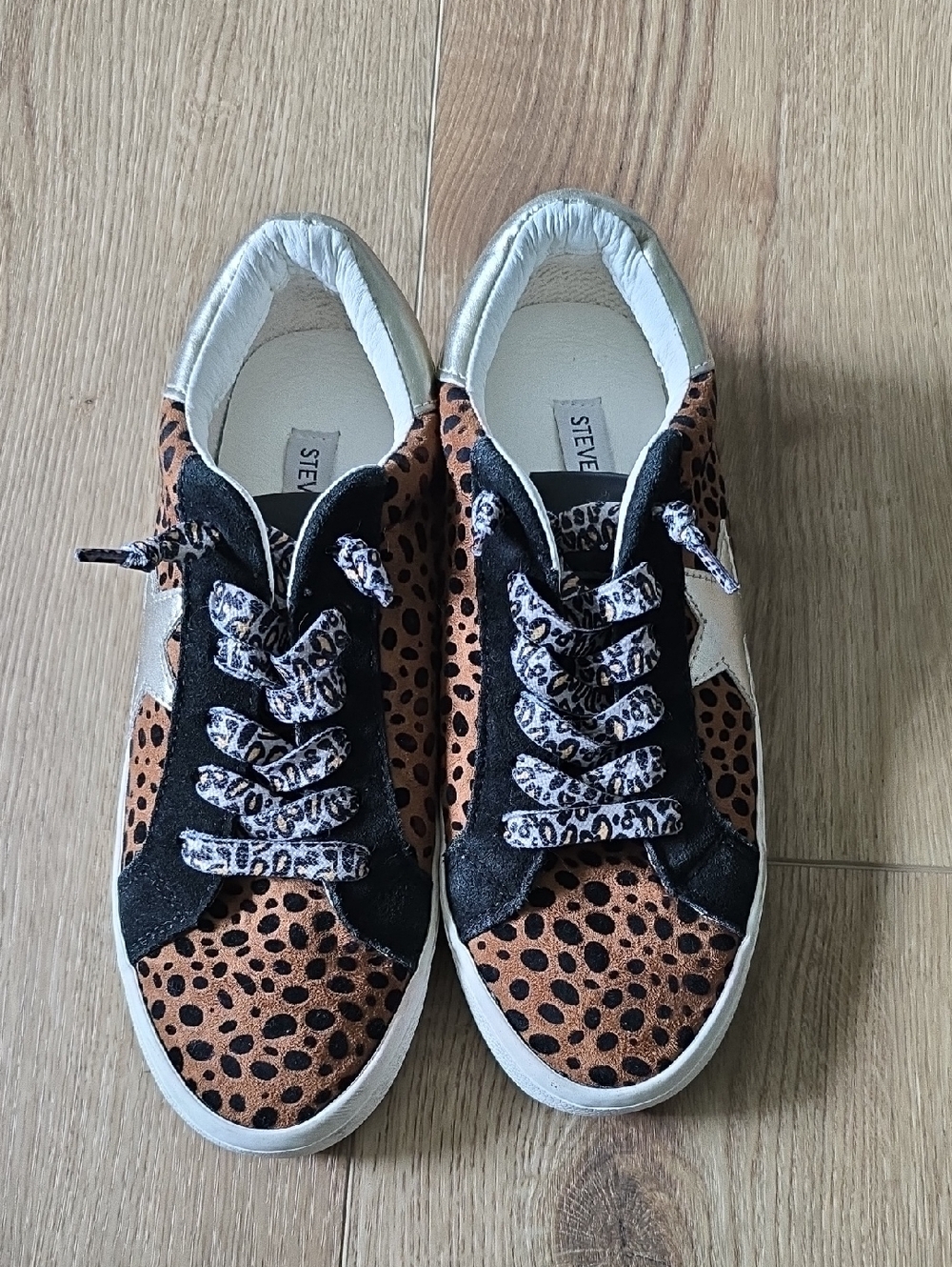 Steve Madden Animal Print Low Top Sneakers - Brown/Black/White